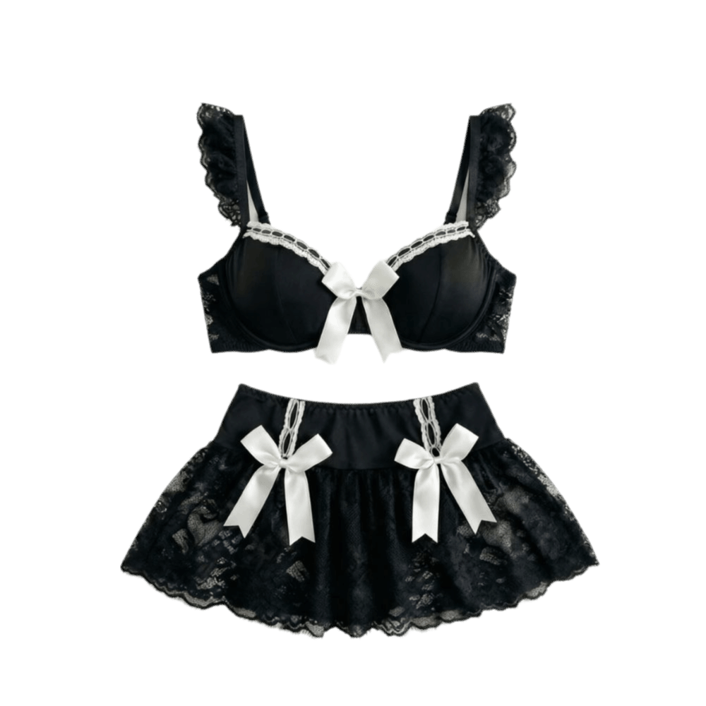 Set Piyama Seksi Wanita dengan - Sheer Mesh Bra ulasan dan harga