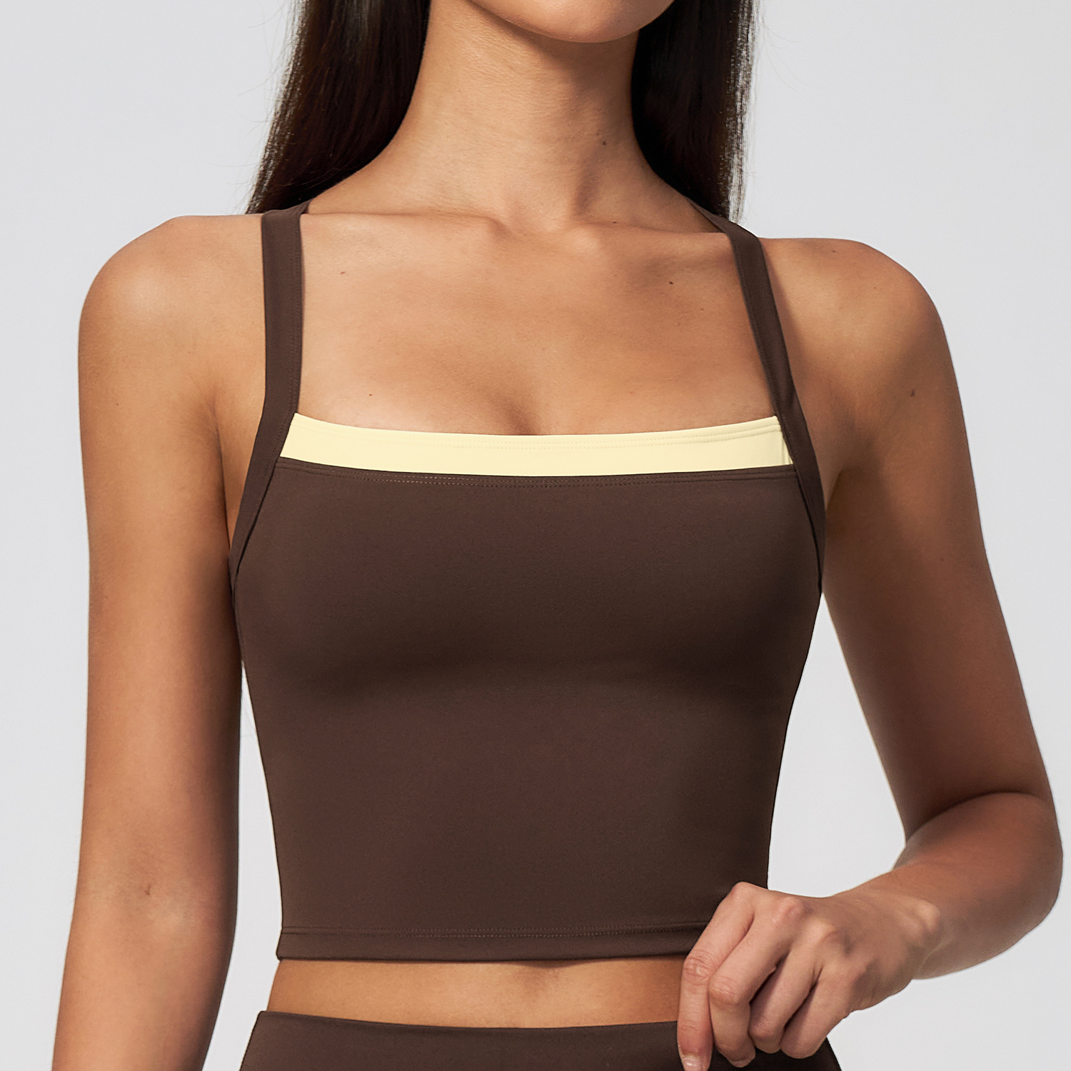 Tank Top Yoga Wanita dengan Pu - Plunge Bra Push Up ulasan dan harga